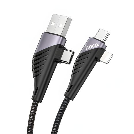 USB Кабель HOCO U95 4в1 USB/Type-C to Type-C/ Lightning черный