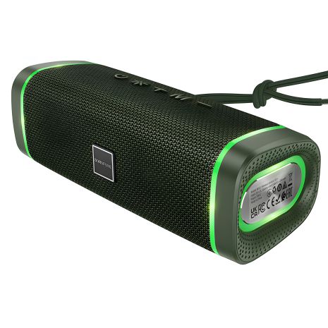 Borofone BR32 Бездротова колонка, BT5.3, FM, AUX, USB, TWS, 10W, 1200mAh, 2h зі світломузикою темно-зелена