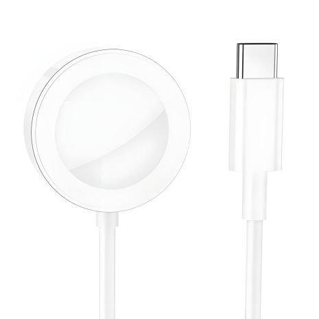 Зарядное устройство магнитное Borofone BQ13C для Apple Watch 1-8, SE/SE2/Ultra беспроводное белое Зарядное устройство магнитное Borofone BQ13C для Apple Watch 1-8, SE/SE2/Ultra беспроводное белое