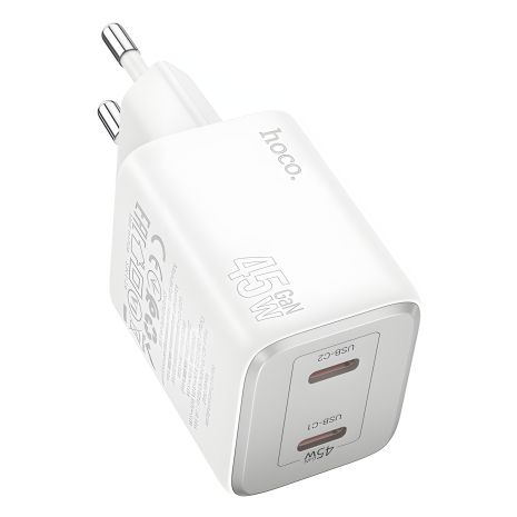 Hoco N42 белое 45W PD зарядное устройство с 2xType-C Hoco N42 белое 45W PD зарядное устройство с 2xType-C