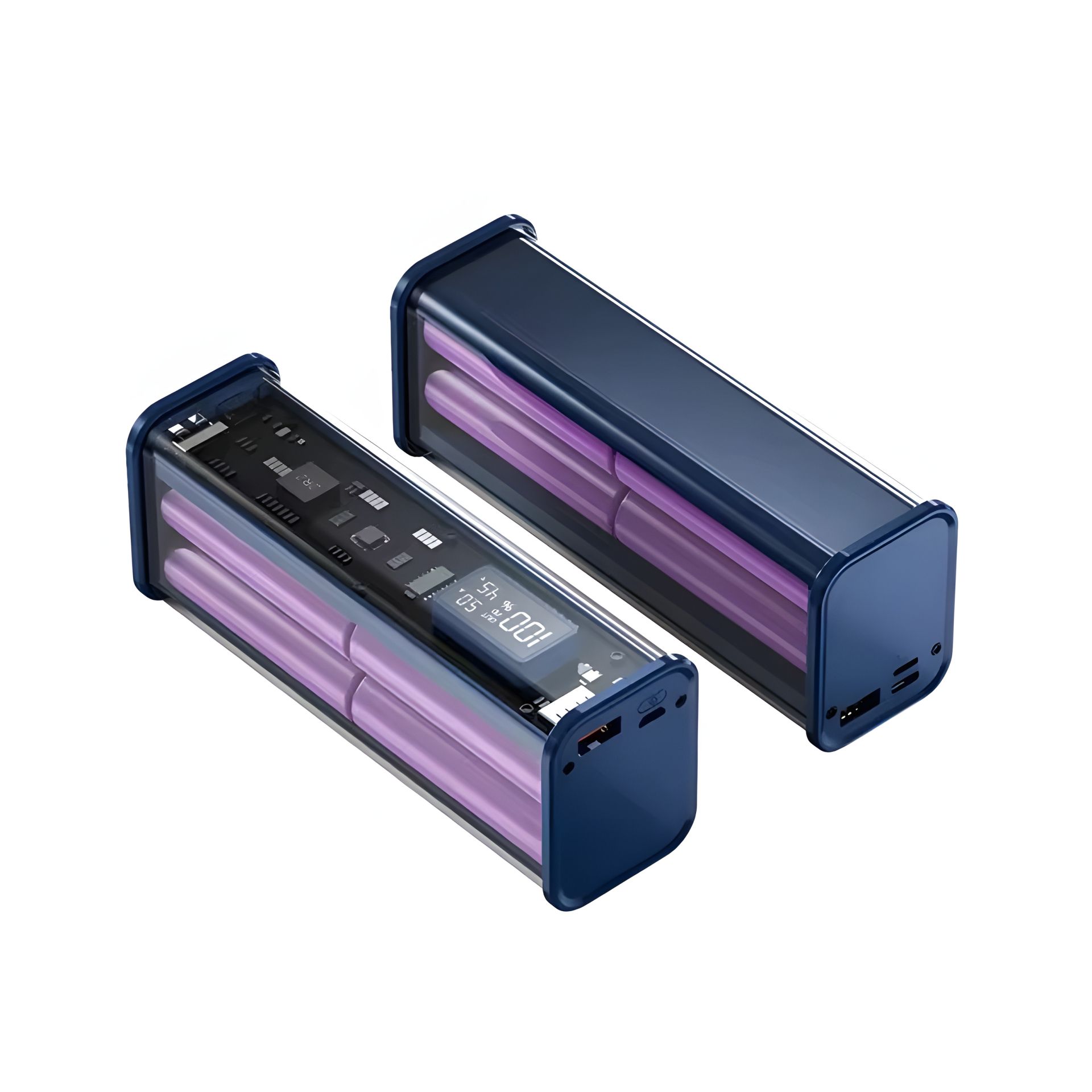 DIY Pro корпус-кейс для повербанка /Сделай сам, под пайку элементов питания, для специалистов/ 22.5W PD QC под АКБ 8x18650, синий-прозрачный DIY Pro корпус-кейс для повербанка /Сделай сам, под пайку элементов питания, для специалистов/ 22.5W PD QC под АКБ 8x18650, синий-прозрачный