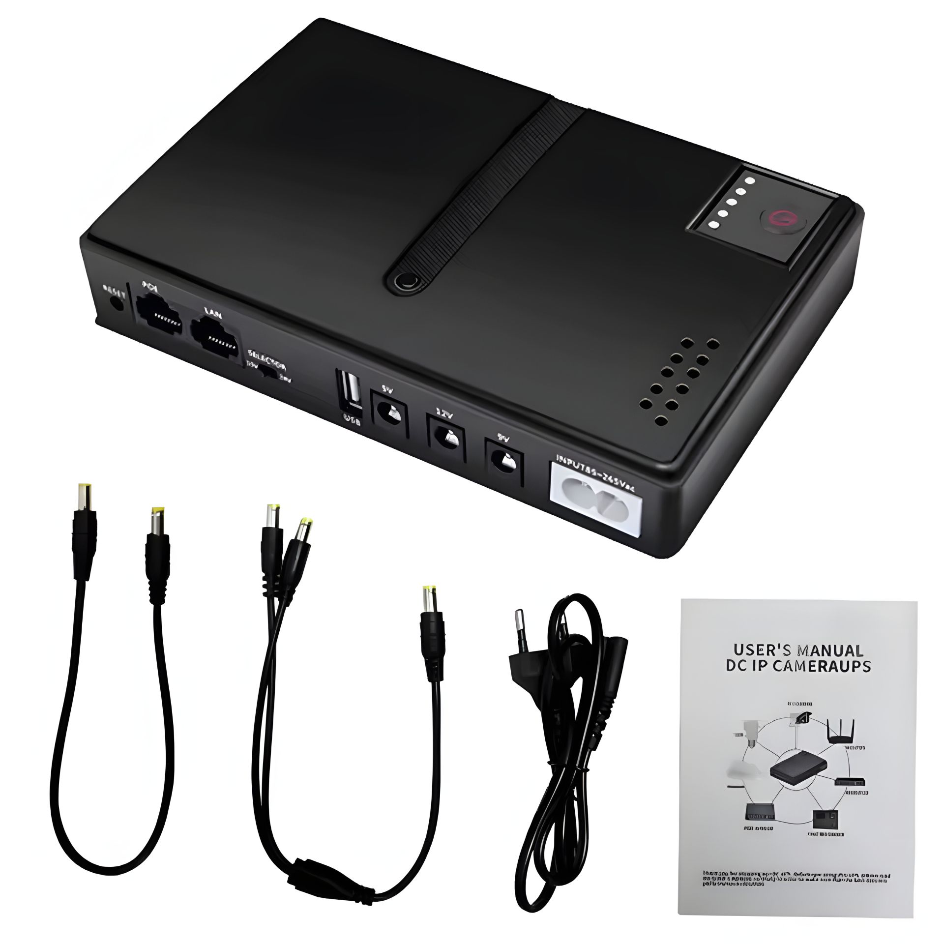 ИБП UPS для Роутера DC1018L+AKB 8800 mAh выход 12V/ 9V +USB 5V +POE (Заменяемые АКБ 18650 4шт в комплекте) BLACK ИБП UPS для Роутера DC1018L+AKB 8800 mAh выход 12V/ 9V +USB 5V +POE (Заменяемые АКБ 18650 4шт в комплекте) BLACK