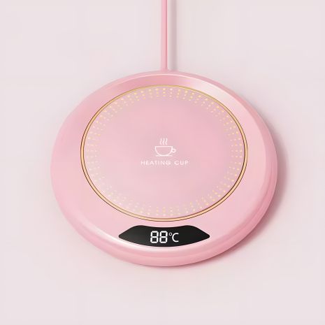 Термостатическая подставка для чашки с подогревом, круглая 11.5см 20W, USB 2+A, 3 режима, 55-75C, Розовая Термостатическая подставка для чашки с подогревом, круглая 11.5см 20W, USB 2+A, 3 режима, 55-75C, Розовая