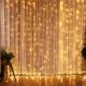 Светодиодная USB гирлянда штора 3x3 м, медная нить, теплый белый, без крючков, 8 режимов, с пультом Светодиодная USB гирлянда штора 3x3 м, медная нить, теплый белый, без крючков, 8 режимов, с пультом