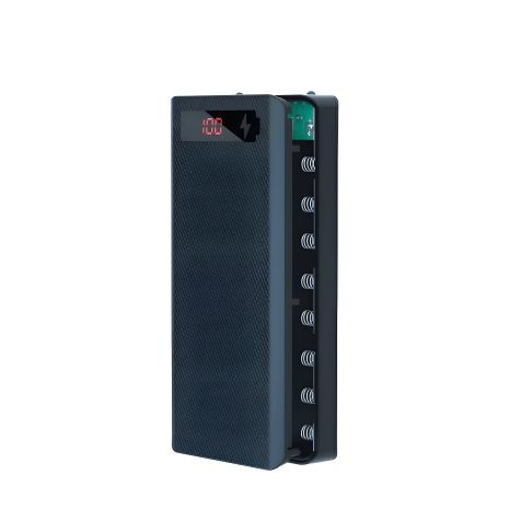 Корпус-кейс DIY для АКБ 8x18650 (18650 8шт)/ повербанк 10W 2xUSB, Type-C, microUSB, black (БЕЗ АКБ) Корпус-кейс DIY для АКБ 8x18650 (18650 8шт)/ повербанк 10W 2xUSB, Type-C, microUSB, black (БЕЗ АКБ)