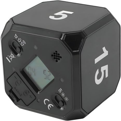 Таймер продуктивности "С" Вид, черный, батарейки 2xAAA Таймер продуктивности "С" Вид, черный, батарейки 2xAAA