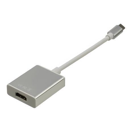 Переходник адаптер Type-C - HDMI (F), белый-серый Переходник адаптер Type-C - HDMI (F), белый-серый