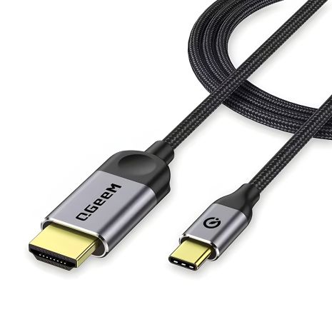 HDMI-адаптер QGeeM Type-C to HDMI 4K 30Hz 1.2m, металлический, серый HDMI-адаптер QGeeM Type-C to HDMI 4K 30Hz 1.2m, металлический, серый