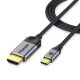 HDMI-адаптер QGeeM Type-C to HDMI 4K 30Hz 1.2m, металлический, серый HDMI-адаптер QGeeM Type-C to HDMI 4K 30Hz 1.2m, металлический, серый