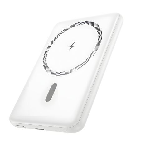 Повербанк Hoco J140A 5000mAh Type-C, QC, FCP, AFC, PD 20W магнітний з функцією бездротової зарядки white