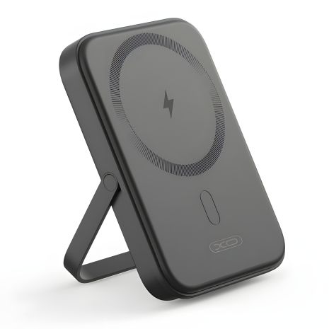 Повербанк XO PR242 PD20W Magnetic wireless 15W Type-C with U-shaped holder 5000mAh Чорний