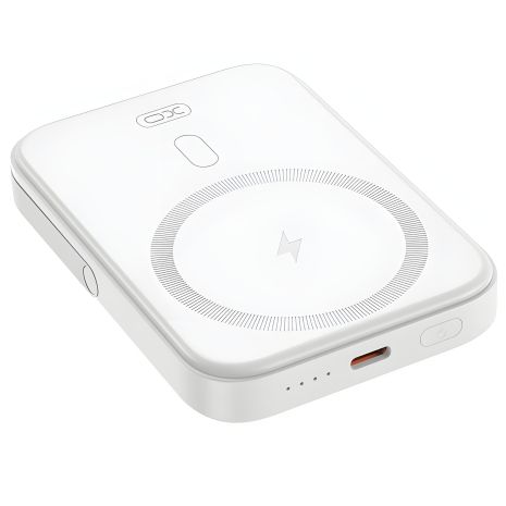 Повербанк XO PR242 PD20W Magnetic wireless 15W Type-C with U-shaped holder 5000mAh Білий