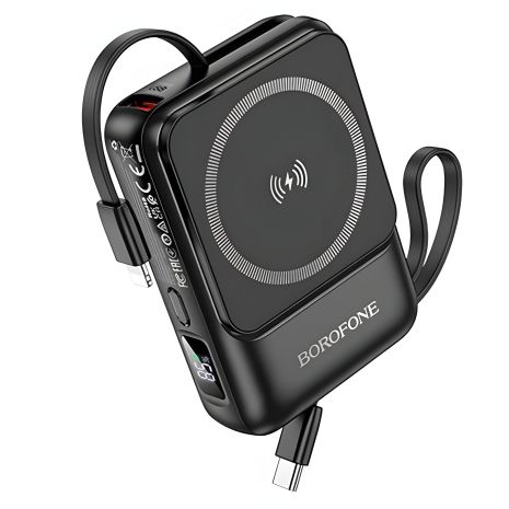 Повербанк Borofone BJ59 черный 10000mAh Refined 22.5W + PD20W с магнитным кабелем Повербанк Borofone BJ59 черный 10000mAh Refined 22.5W + PD20W с магнитным кабелем