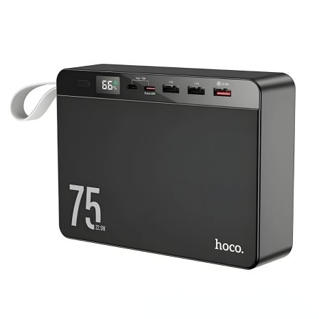 HOCO J94 Overlord 75000mAh Повербанк с PD20W/QC22.5W и LCD, черный HOCO J94 Overlord 75000mAh Повербанк с PD20W/QC22.5W и LCD, черный