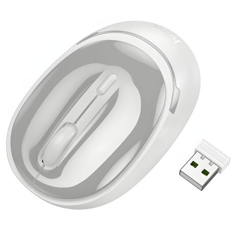 Бизнес-мышь беспроводная HOCO GM34 Nuevo с двумя режимами |BT/2.4G, 800/1200/1600dpi| бело-серая