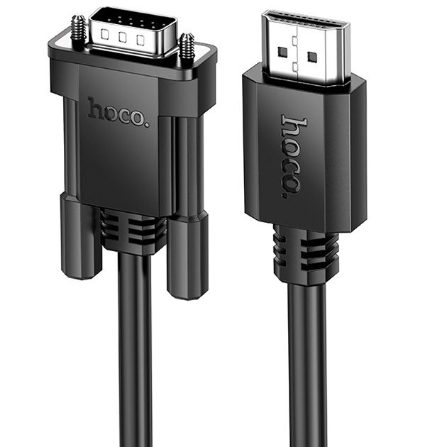Кабель-адаптер HOCO US12 HDMI MHD to VGA Male HD Data Cable 1M Black Кабель-адаптер HOCO US12 HDMI MHD to VGA Male HD Data Cable 1M Black