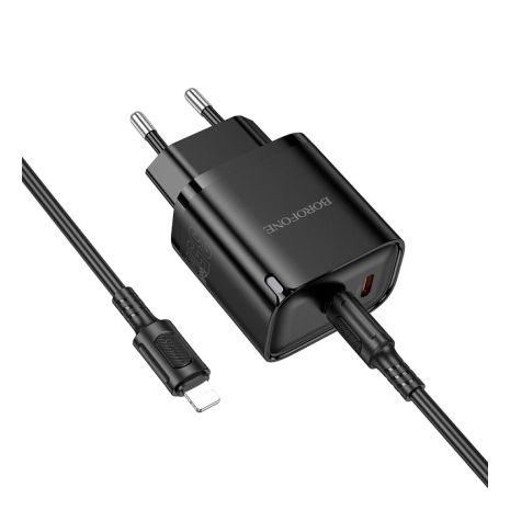 Сетевое Зарядное Устройство Borofone BA85A 2USB-C PD/QC 35W+Type-C to Lightning Черный Сетевое Зарядное Устройство Borofone BA85A 2USB-C PD/QC 35W+Type-C to Lightning Черный