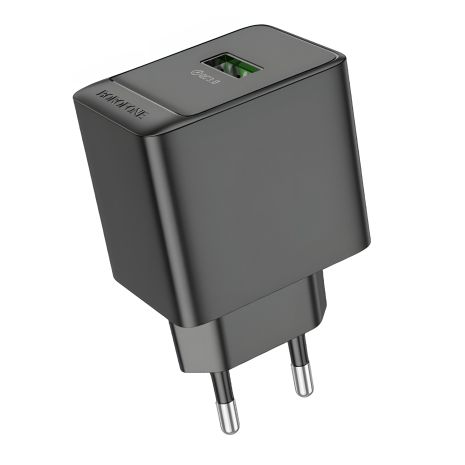 Зарядное Устройство Borofone BAS12A 1USB QC3.0 18W Черное Зарядное Устройство Borofone BAS12A 1USB QC3.0 18W Черное