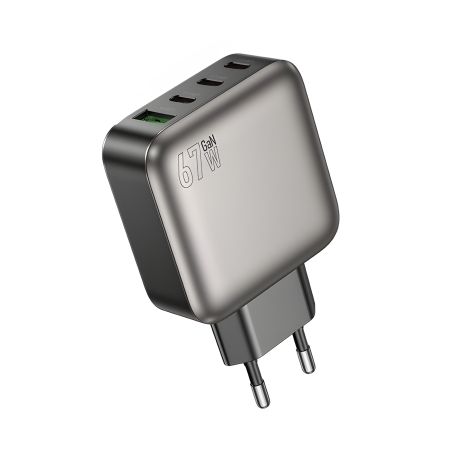 Зарядное Устройство Borofone BAS57A 3USB-C/1USB PD/QC 67W Черное GAN