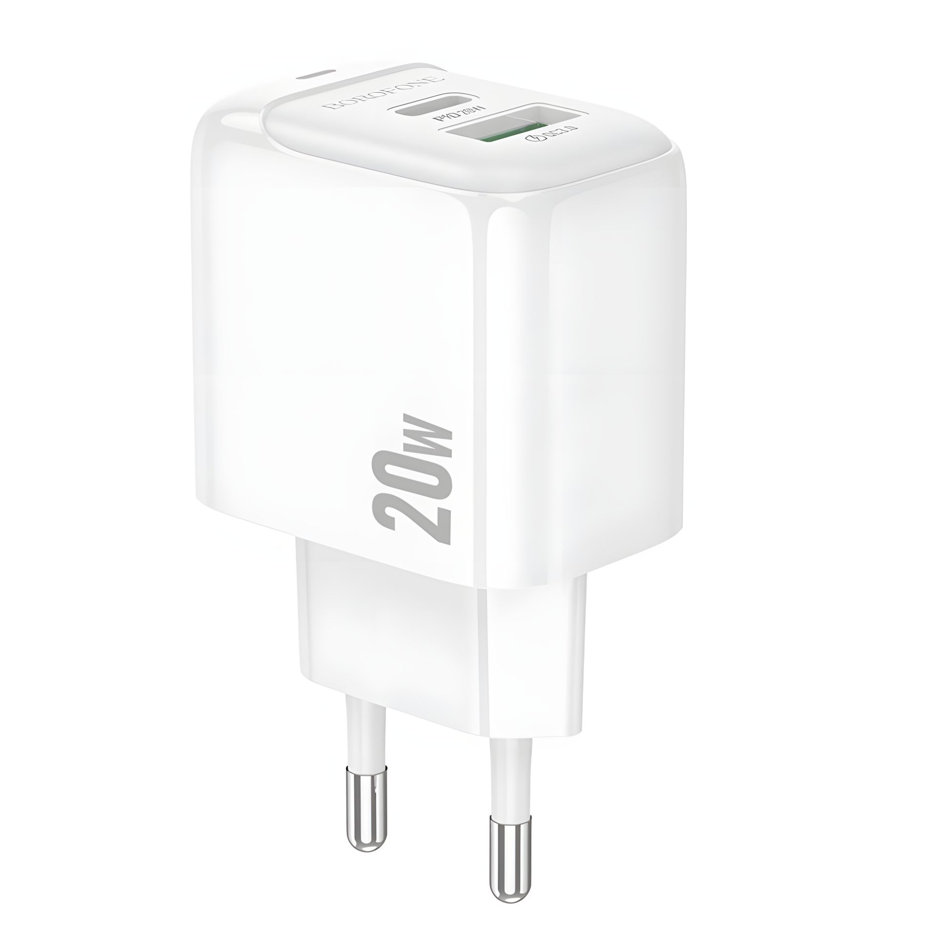 Зарядное Устройство Borofone BAS44A 1USB-C/1USB PD/QC 20W Белое Зарядное Устройство Borofone BAS44A 1USB-C/1USB PD/QC 20W Белое