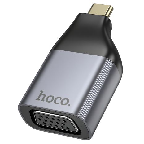 Переходник Type-C to VGA, металевий, сірий Hoco UA34 Переходник Type-C to VGA, металевий, сірий Hoco UA34