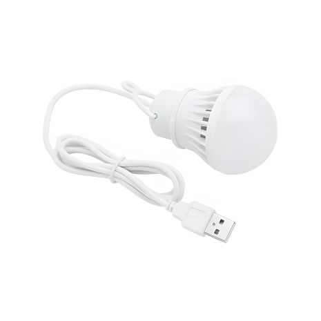 LED 7W 6500K USB-лампочка, холодне світло, білий пластик, довжина 90cm