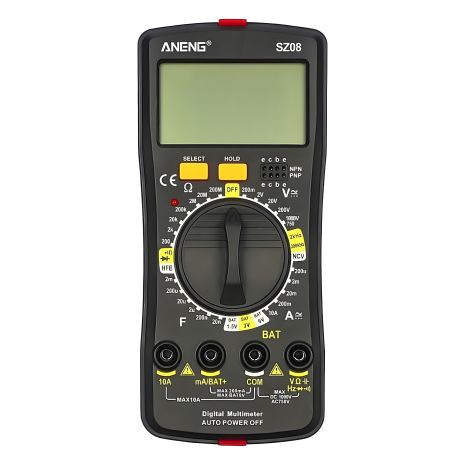Цифровой мультиметр Aneng SZ08 с функцией BAT, с детектором скрытой проводки (ток до 10A)