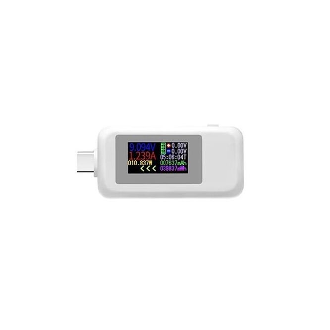 USB-тестер Type-C 10 in 1, цветной дисплей, WHITE USB-тестер Type-C 10 in 1, цветной дисплей, WHITE
