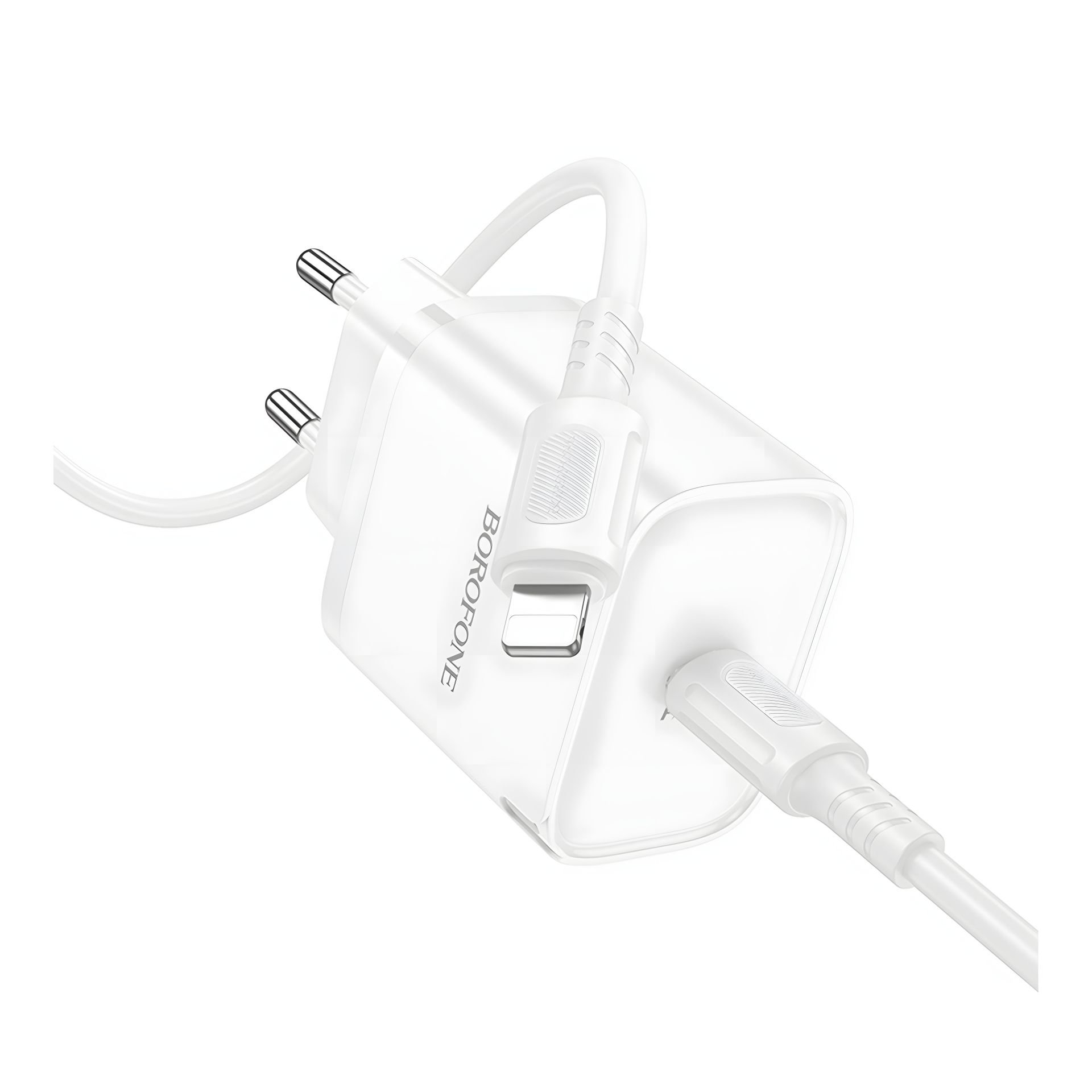 Borofone BA84A Сетевое зарядное устройство 1USB-C PD/QC 30W+Type-C на Lightning Белое Borofone BA84A Сетевое зарядное устройство 1USB-C PD/QC 30W+Type-C на Lightning Белое