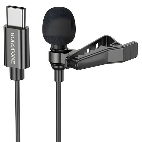 Микрофон Borofone BFK11 Type-C черного цвета