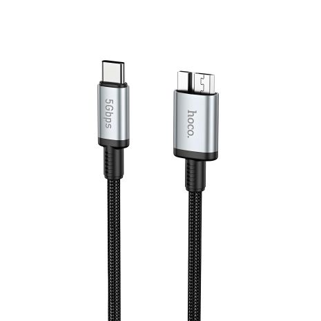 Кабель мультимедийный Hoco US10 USB Type-C к Micro USB3.0 5Gbit/s 0.5m черный