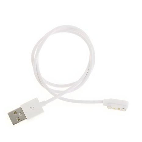 Универсальный магнитный USB кабель для смарт часов 2 pin (2.8 x 9 мм) белый Универсальный магнитный USB кабель для смарт часов 2 pin (2.8 x 9 мм) белый