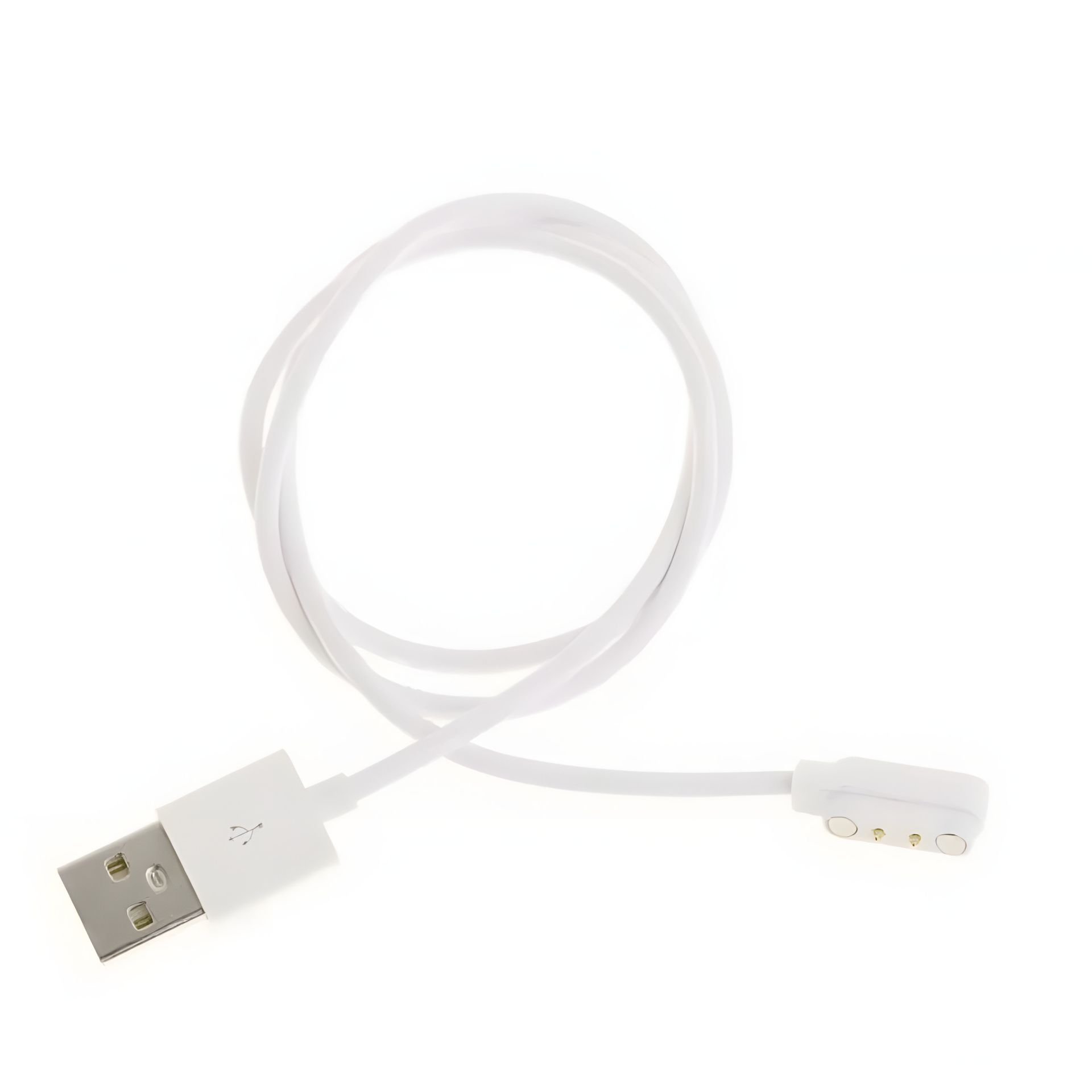 Универсальный магнитный USB кабель для смарт часов 2 pin (2.8 x 9 мм) белый Универсальный магнитный USB кабель для смарт часов 2 pin (2.8 x 9 мм) белый