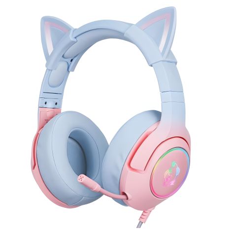 ONIKUMA K9 CAT Gaming RGB Gradient |3.5mm| Pink&Blue Наушники