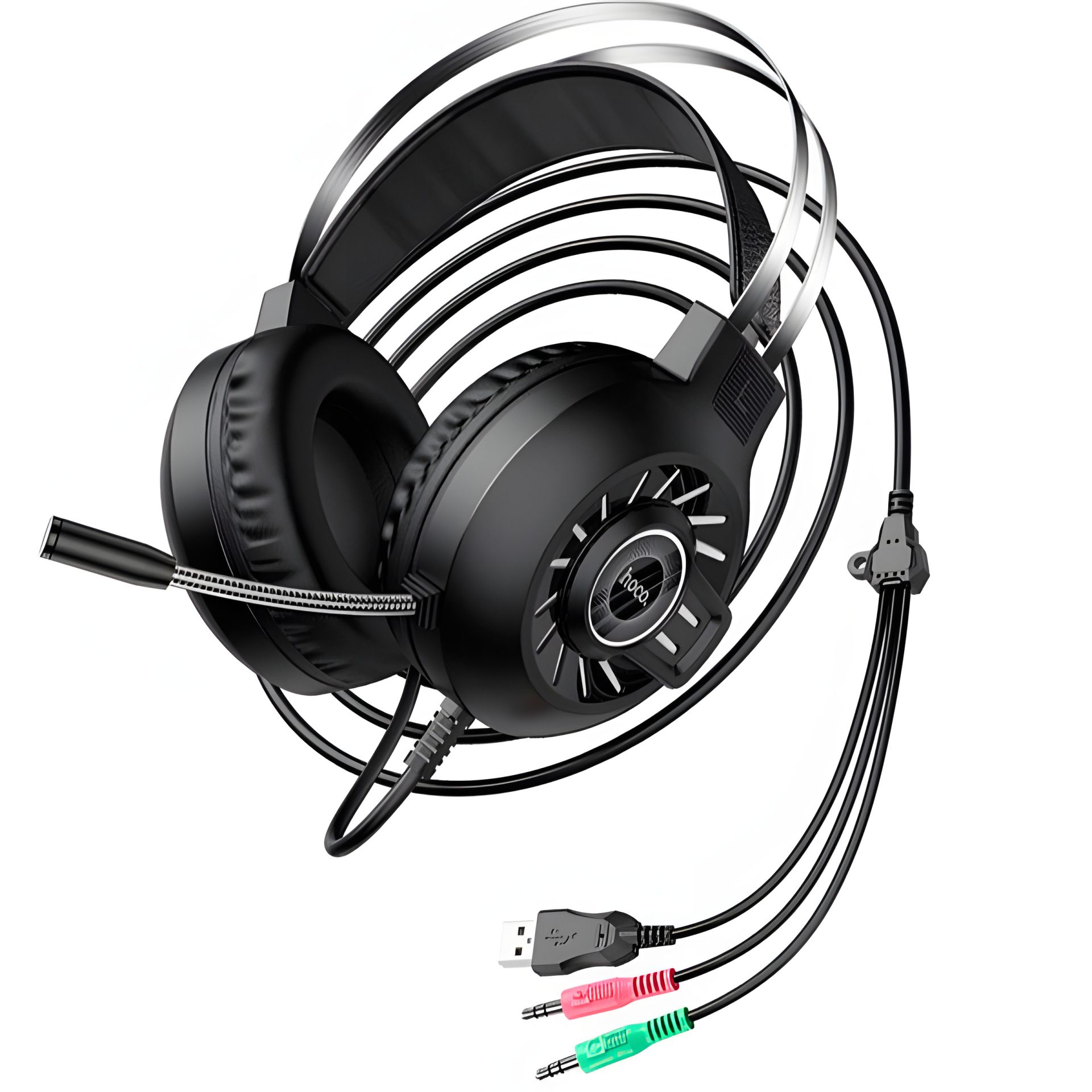 Наушники HOCO Cool Game LED ESD04 Hi-Res черные Наушники HOCO Cool Game LED ESD04 Hi-Res черные