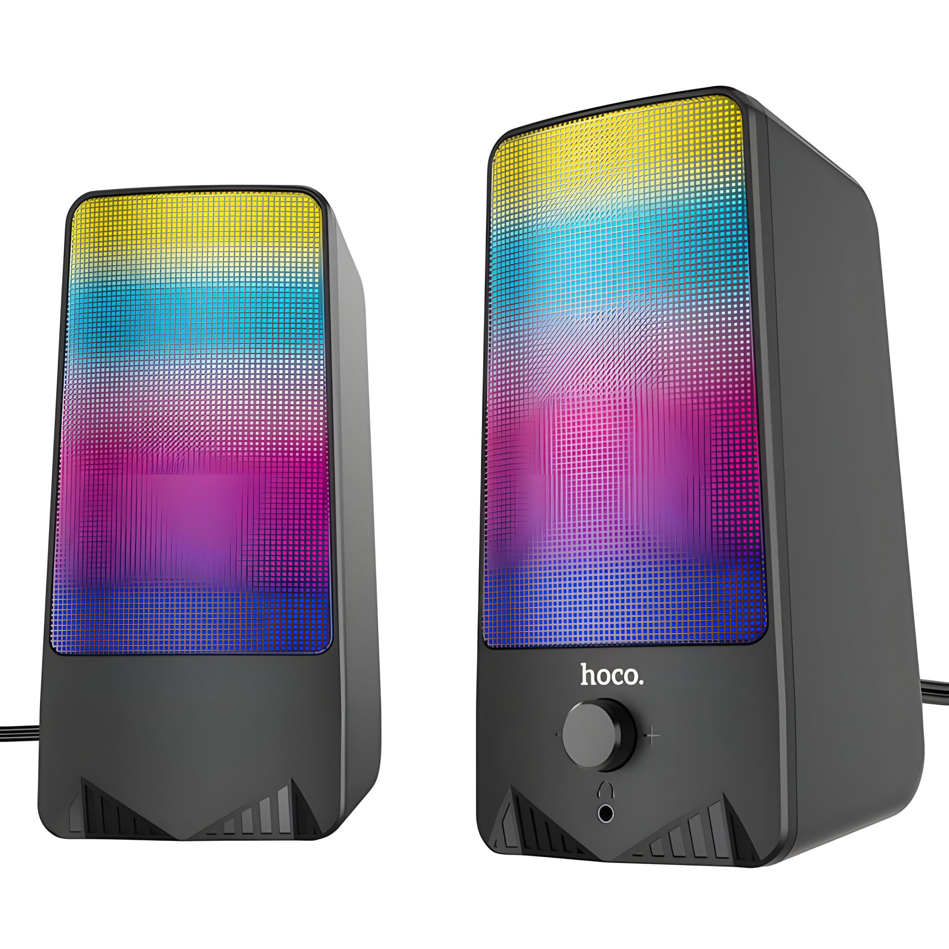 Акустика для ПК HOCO DS14 RGB Rhythmic Spectrum 10W, USB, 3.5mm, Mic, black з підсвіткою Акустика для ПК HOCO DS14 RGB Rhythmic Spectrum 10W, USB, 3.5mm, Mic, black з підсвіткою