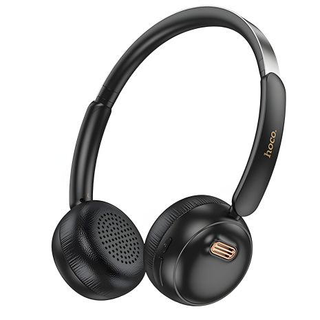 Бездротові навушники HOCO W62 Verso retro, BT5.4, 300mAh, чорні Бездротові навушники HOCO W62 Verso retro, BT5.4, 300mAh, чорні