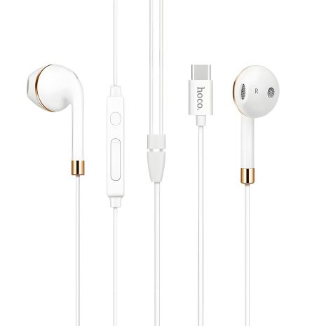 Дротові навушники HOCO L8, Type-C, довжина 1.2m, білий колір Дротові навушники HOCO L8, Type-C, довжина 1.2m, білий колір