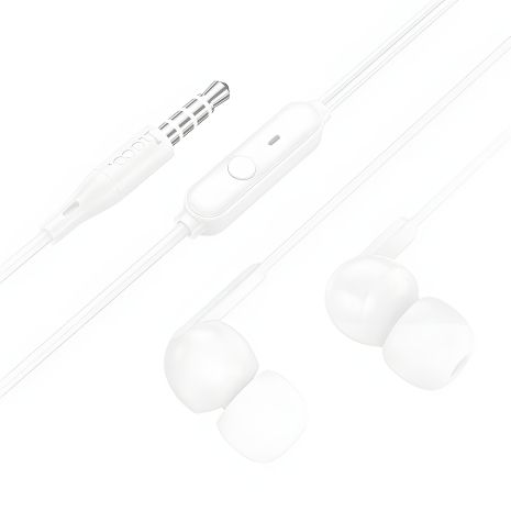 Дротові навушники HOCO M124 Wide, мікрофон, 3.5mm, 1.2m, білі Дротові навушники HOCO M124 Wide, мікрофон, 3.5mm, 1.2m, білі