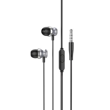 HOCO M106 Fountain grey metal universal earphones with microphone HOCO M106 Fountain grey metal universal earphones with microphone