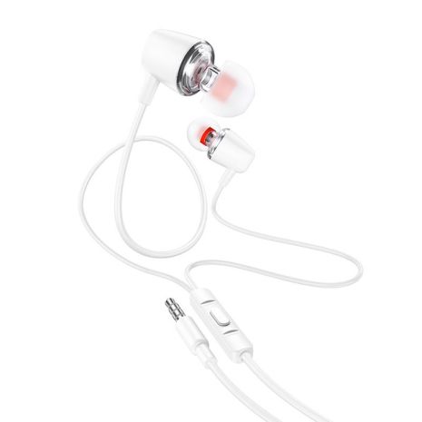Дротові навушники HOCO M107 Discoverer universal earphones with mic, 3.5mm, 1.2m, white