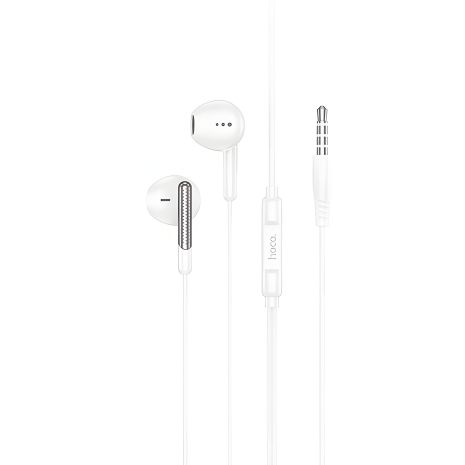 HOCO M123 Glory white universal earphones with microphone