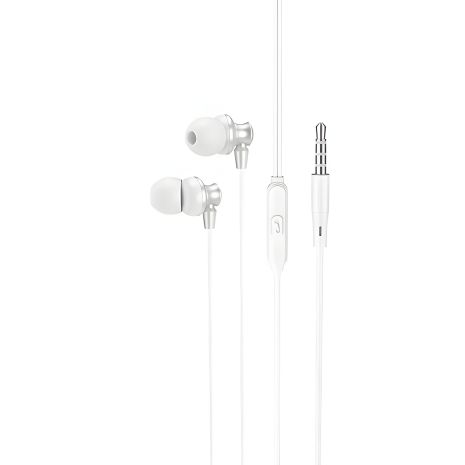 HOCO M98 Delighted silver metal universal earphones with microphone HOCO M98 Delighted silver metal universal earphones with microphone