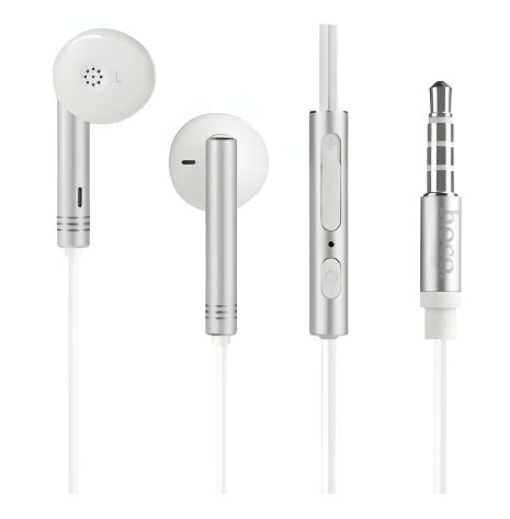 HOCO M22 Spirited Rhyme Earphones with Mic silver HOCO M22 Spirited Rhyme Earphones with Mic silver