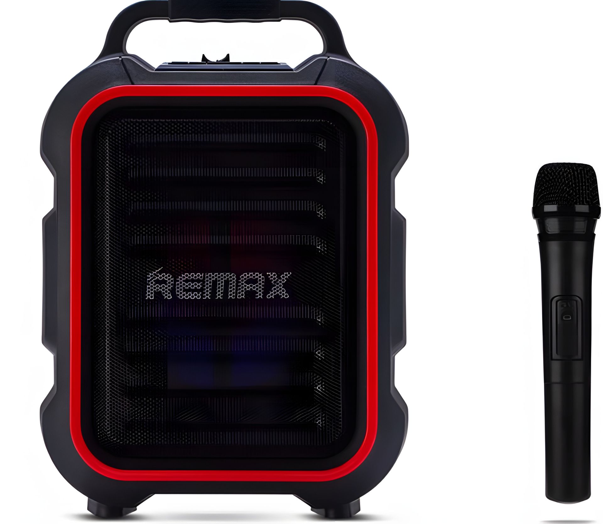 Акустика-караоке RB-X3 REMAX Song K outdoor portable, BT4.0, AUX, USB, SD, 15W, 2200mAh, 3h, black-red Акустика-караоке RB-X3 REMAX Song K outdoor portable, BT4.0, AUX, USB, SD, 15W, 2200mAh, 3h, black-red
