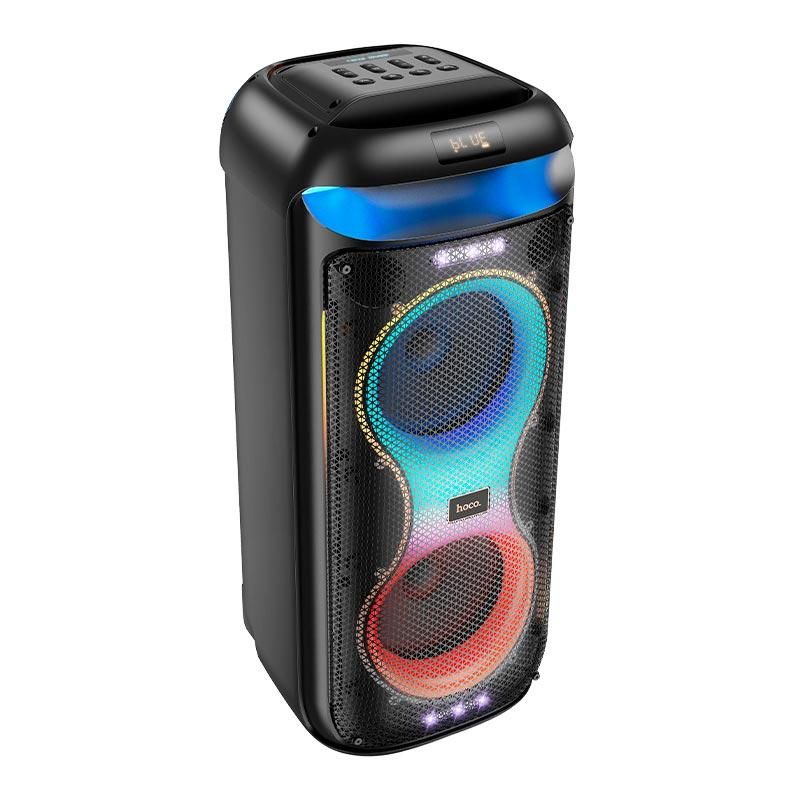 Акустика-караоке HOCO HA13 Max Ramon outdoor BT speaker with two wireless microphones, BT5.4, TF, USB, AUX, FM, TWS, 40W (60W Peak), 5-6h, black Акустика-караоке HOCO HA13 Max Ramon outdoor BT speaker with two wireless microphones, BT5.4, TF, USB, AUX, FM, TWS, 40W (60W Peak), 5-6h, black