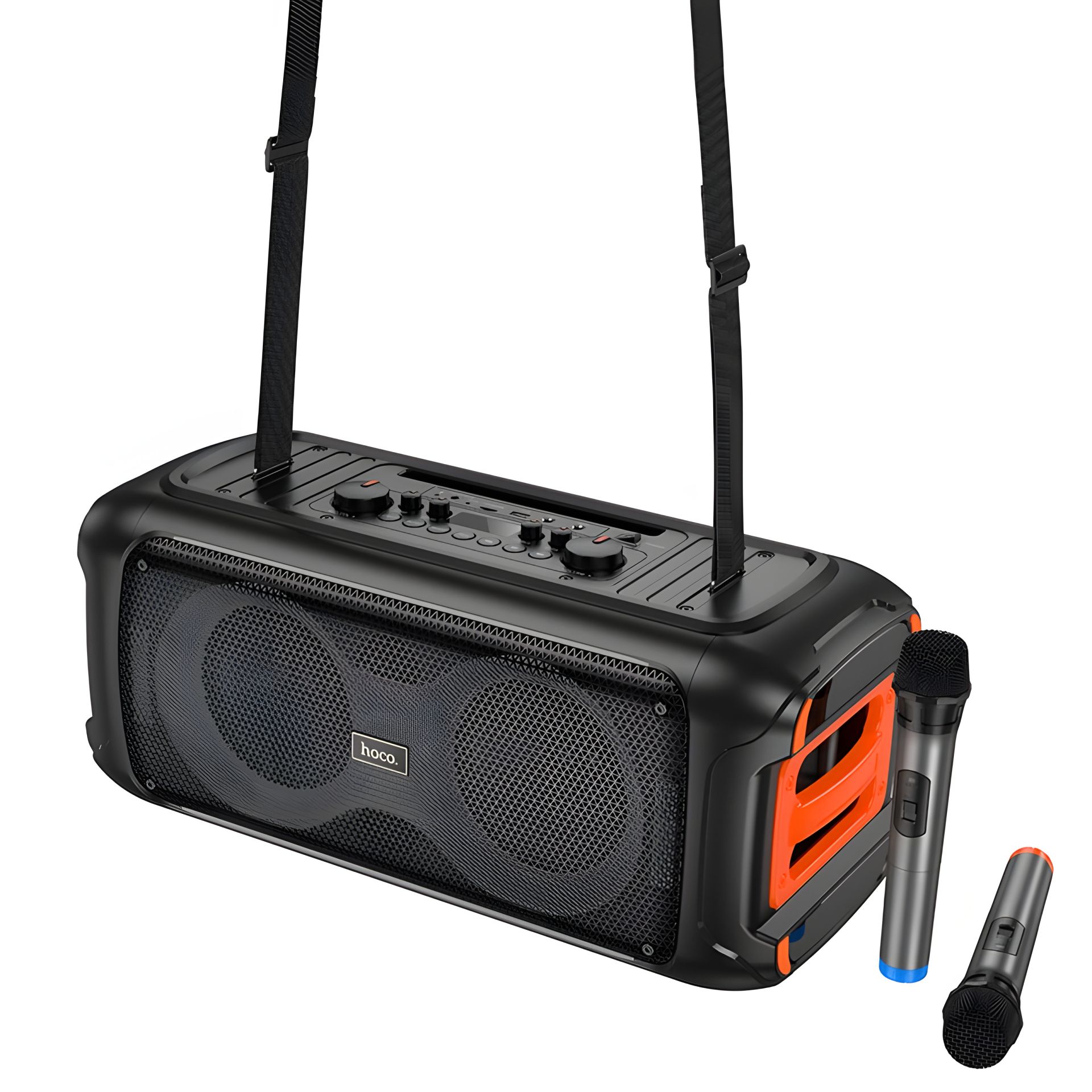 HOCO HA9 Kayman outdoor BT speaker, акустика-караоке, dual-mic, BT5.4, 40W, TWS, USB, TF, 8h, black HOCO HA9 Kayman outdoor BT speaker, акустика-караоке, dual-mic, BT5.4, 40W, TWS, USB, TF, 8h, black