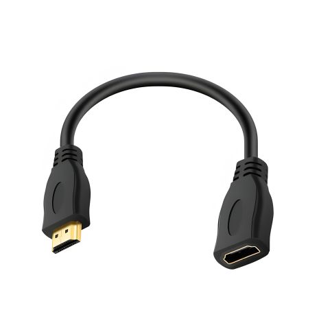 Кабель-подовжувач HDMI | F-to-M | 4K 60Hz 0.3m (30cm) Black Кабель-подовжувач HDMI | F-to-M | 4K 60Hz 0.3m (30cm) Black