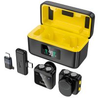 Мікрофон HOCO L17 Dual-mic magnetic lavalier бездротовий цифровий мікрофон (Lightning/Type-C) |5-6h| black