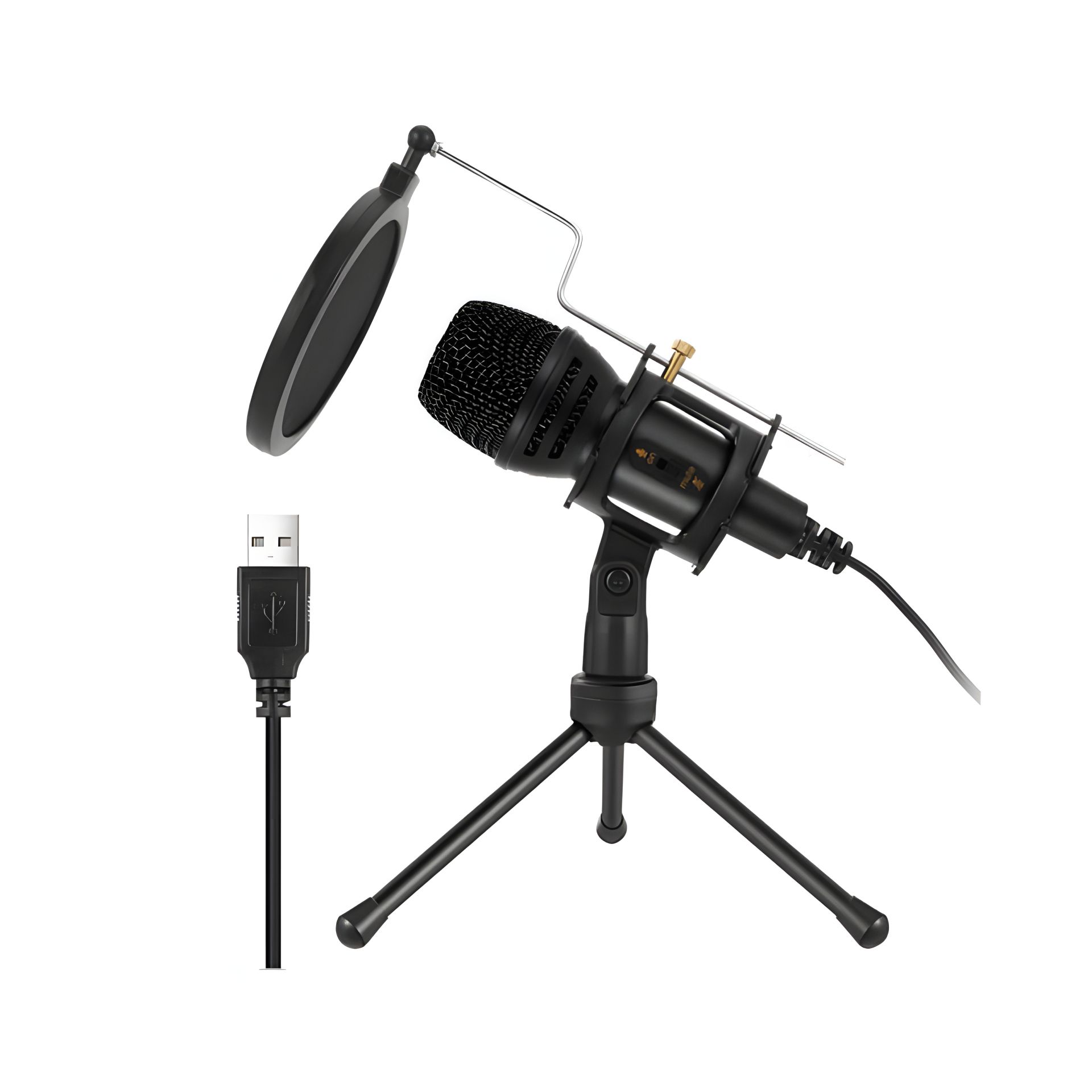 Мікрофон студійний настільний всеспрямований конденсаторний, USB, black - Чистий звук Мікрофон студійний настільний всеспрямований конденсаторний, USB, black - Чистий звук